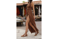 ZALLESHOP HANDMADE ORGANIC FASHION GROUP HANNA %100 Pamuk Kızıl Kahve Örgü Detaylı ElbiseWOMEN'S CLOTHING
