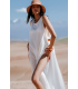 ZALLESHOP HANDMADE ORGANIC FASHION GROUPYASMINE 100% Cotton Optic White Beach DressWOMEN'S CLOTHING