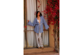 ZALLESHOP HANDMADE ORGANIC FASHION GROUP OUMAIMA 100% Cotton Light Blue Short KimonoWOMEN'S CLOTHING