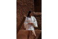 ZALLESHOP HANDMADE ORGANIC FASHION GROUPLOUBNA Fringed Kimono - EcruWOMEN'S CLOTHING