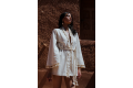 ZALLESHOP HANDMADE ORGANIC FASHION GROUPLOUBNA Fringed Kimono - EcruWOMEN'S CLOTHING