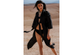 GHIZLANE Linen Black Long Kimono