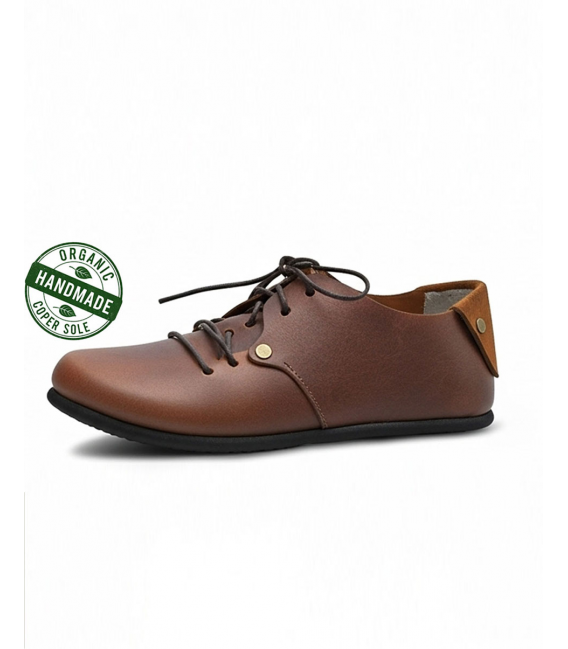 ZALLESHOP HANDMADE ORGANIC FASHION GROUP Women Barefoot Sneakers ZL MONTANA brown organic leather shoesFEMMES