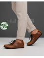 ZALLESHOP HANDMADE ORGANIC FASHION GROUP Men Barefoot Sneakers ZL MONTANA brown organic leather shoesHOMMES