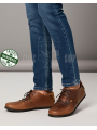 ZALLESHOP HANDMADE ORGANIC FASHION GROUP Men Barefoot Sneakers ZL MONTANA brown organic leather shoesHOMMES