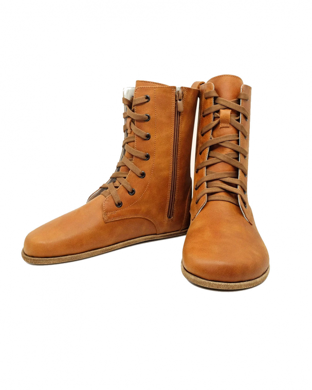 ZALLESHOP HANDMADE ORGANIC FASHION GROUP Women Grounding & Earthing Barefoot Long Boots Honey BrownDONNE