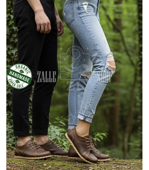 ZALLESHOP HANDMADE ORGANIC FASHION GROUP Men Handmade Leather Barefoot ShoesUOMINI