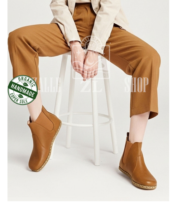 ZALLESHOP HANDMADE ORGANIC FASHION GROUPWomen Boots Barefoot Organic Leather HandmadeBoots