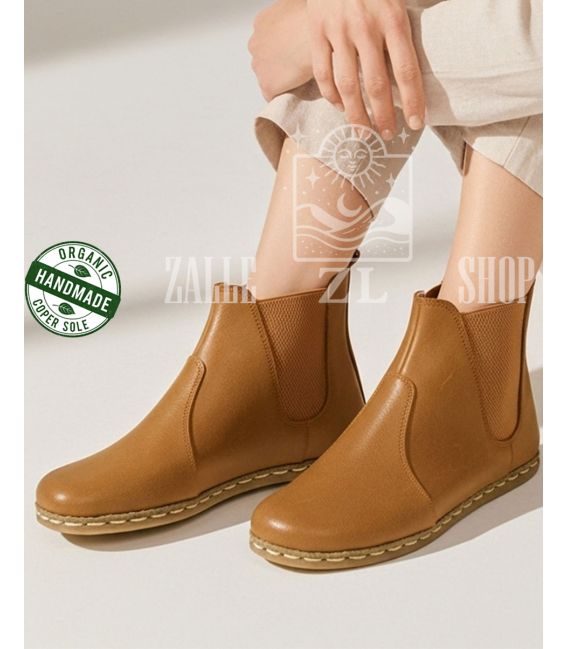 ZALLESHOP HANDMADE ORGANIC FASHION GROUPWomen Boots Barefoot Organic Leather HandmadeBoots