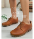 ZALLESHOP HANDMADE ORGANIC FASHION GROUPWomen Barefoot Sneakers Crazy Classic Brown organic leather shoesWOMEN