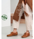ZALLESHOP HANDMADE ORGANIC FASHION GROUP Baskets pieds nus Crazy Classic marron pour femmeFEMMES