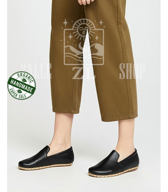 ZALLESHOP HANDMADE ORGANIC FASHION GROUP Chaussures pieds nus à enfiler pour femmes, avec système de mise à la terre et de mi...