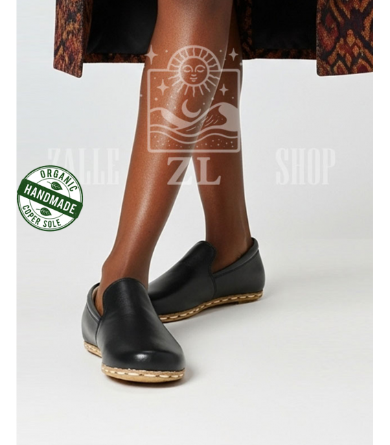 ZALLESHOP HANDMADE ORGANIC FASHION GROUP Chaussures pieds nus à enfiler pour femmes, avec système de mise à la terre et de mi...