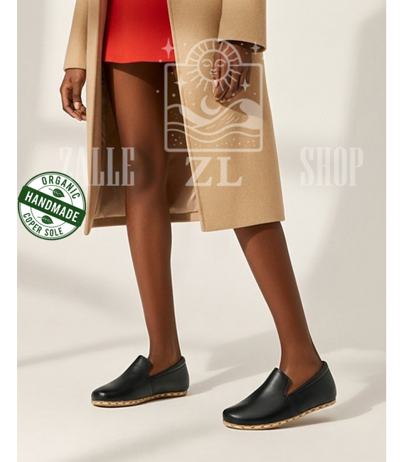 ZALLESHOP HANDMADE ORGANIC FASHION GROUP Chaussures pieds nus à enfiler pour femmes, avec système de mise à la terre et de mi...