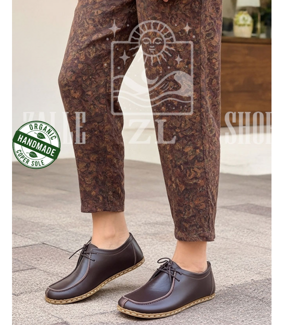 ZALLESHOP HANDMADE ORGANIC FASHION GROUP Baskets pieds nus Crazy Classic marron pour femmeFEMMES