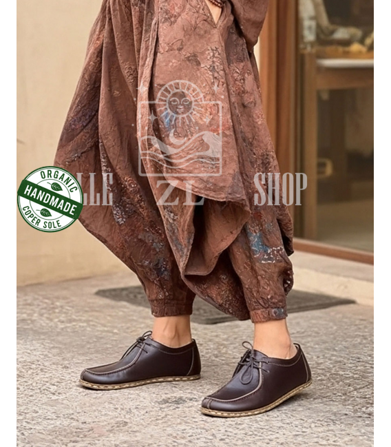 ZALLESHOP HANDMADE ORGANIC FASHION GROUP Baskets pieds nus Crazy Classic marron pour femmeFEMMES