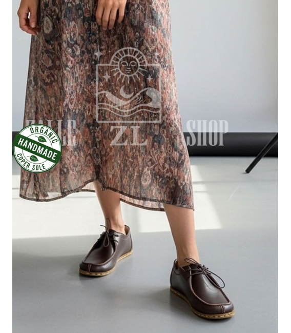 ZALLESHOP HANDMADE ORGANIC FASHION GROUP Baskets pieds nus Crazy Classic marron pour femmeFEMMES