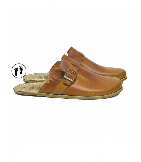 ZALLESHOP HANDMADE ORGANIC FASHION GROUP Women Barefoot Sneakers ZL MONTANA brown organic leather shoesChaussons