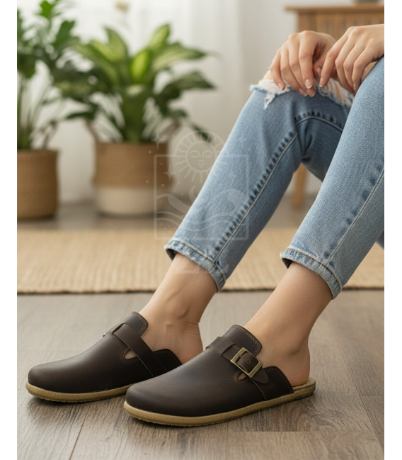 Women Barefoot Sneakers ZL MONTANA brown organic leather shoes