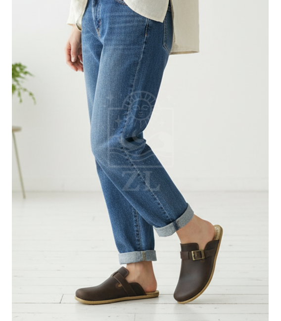 Women Barefoot Sneakers ZL MONTANA brown organic leather shoes