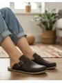 Women Barefoot Sneakers ZL MONTANA brown organic leather shoes