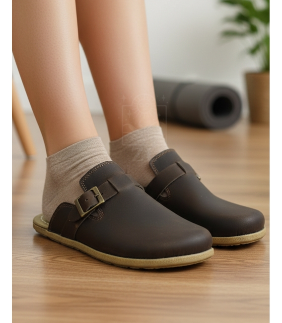 Women Barefoot Sneakers ZL MONTANA brown organic leather shoes