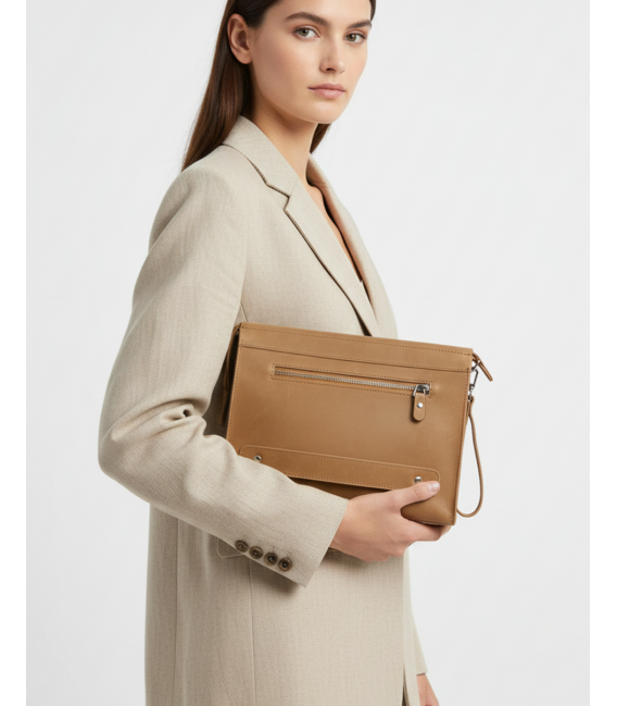 ZALLESHOP HANDMADE ORGANIC FASHION GROUPZL Handmade Organic Leather Hand Bag – 100% Natural Leather, Personalized Minimal Des...