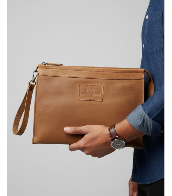 ZALLESHOP HANDMADE ORGANIC FASHION GROUPZL Handmade Organic Leather Hand Bag – 100% Natural Leather, Personalized Minimal Des...