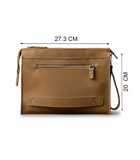 ZALLESHOP HANDMADE ORGANIC FASHION GROUPZL Handmade Organic Leather Hand Bag – 100% Natural Leather, Personalized Minimal Des...